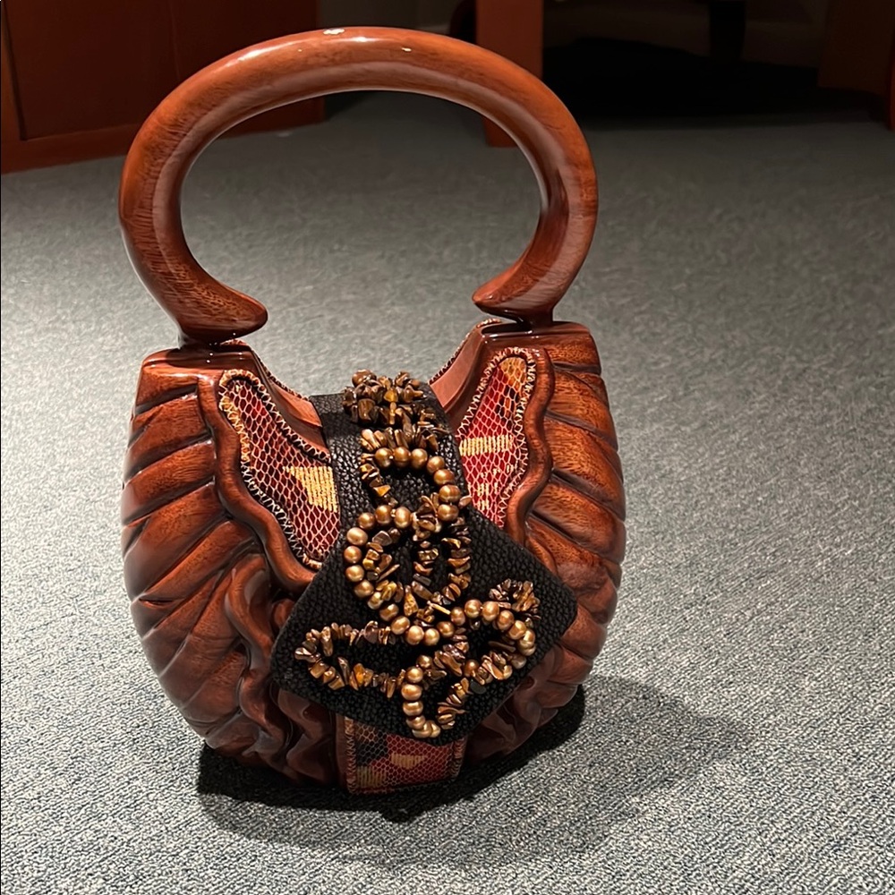 Timmy Woods Brown Artistic Shoulder Bag